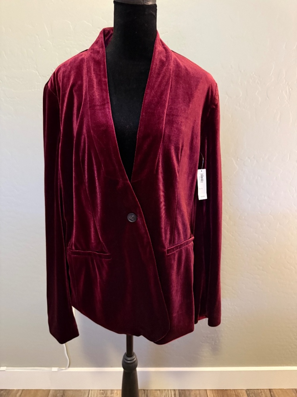 Cranberry plush/velveteen Blazer - NWT